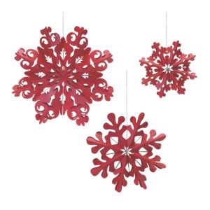 red snowflakes
