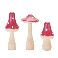 Mushroom (Set of 3)
5"H, 6.25"H, 6.5"H Wood
88260